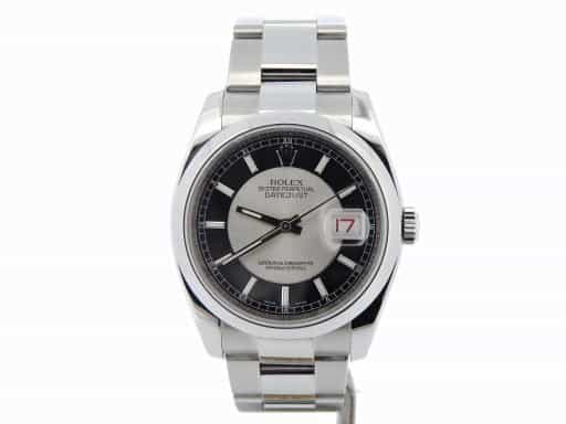 Mens Rolex Stainless Steel Datejust Black Silver 116200 (SKU M202537N01MT)