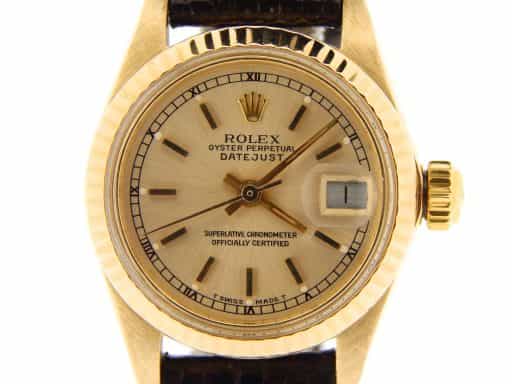 Ladies Rolex 18K Yellow Gold Datejust Champagne  6917 (SKU 5601832NBRNMT)