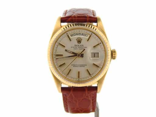 Mens Rolex 18K Gold Day-Date Watch with Silver Dial 1803 (SKU 3251629NBRNMT)
