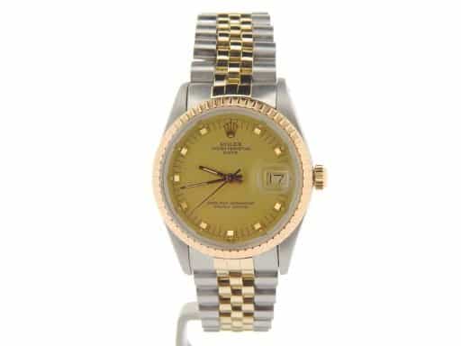 Mens Rolex Two-Tone 18K/SS Date Champagne  15053 (SKU 9662684N)