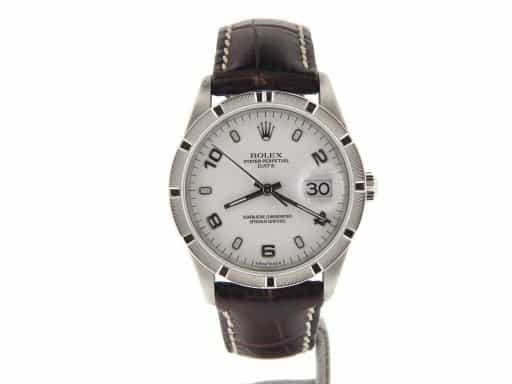 Mens Rolex Stainless Steel Date White Arabic 15210 (SKU X597399NBRNMT)