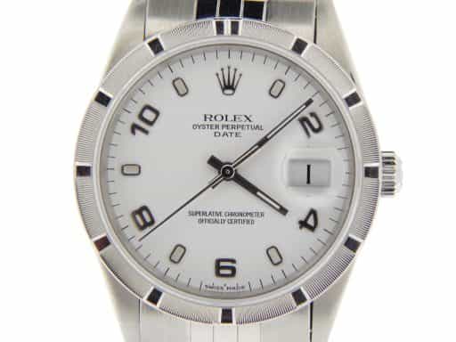 Mens Rolex Stainless Steel Date White Arabic 15210 (SKU X597399NJUBMT)