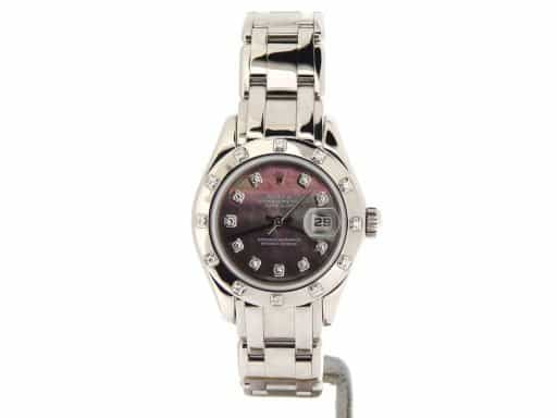 Ladies Rolex 18K White Gold Datejust Pearlmaster Tahitian Diamond 80319 (SKU P901158NMT)
