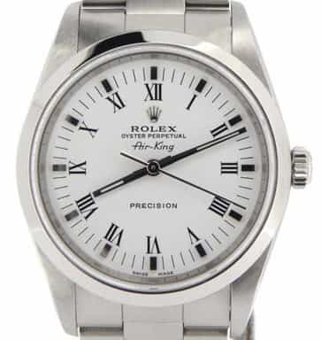 Mens Rolex Stainless Steel Air-King White Roman 14000M (SKU Z105019NCMT)