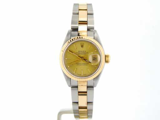 Ladies Rolex Two-Tone Datejust Champagne  69173 (SKU L897614NOYSMT)