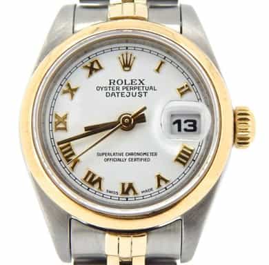 Ladies Rolex Two-Tone Datejust White Roman 69163 (SKU U994794NJUBMT)