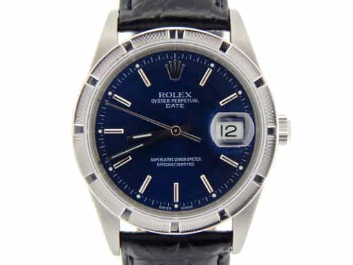 Mens Rolex Stainless Steel Date Blue  15210 (SKU Y824704NBLKMT)