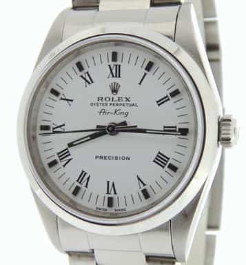 Mens Rolex Stainless Steel Air-King White Roman 14000 (SKU A366537NOYSCMT)