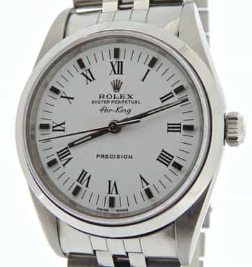 Mens Rolex Stainless Steel Air-King White Roman 14000 (SKU A366537NJUBCMT)