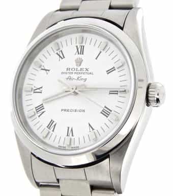 Mens Rolex Stainless Steel Air-King White Roman 14000 (SKU A366537NCMT)