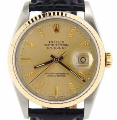 Mens Rolex Two-Tone 18K/SS Datejust Champagne  16233 (SKU L971975NBLKBCMT)