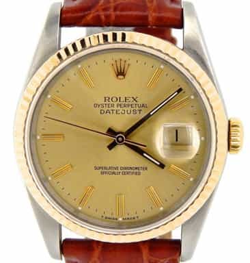 Mens Rolex Two-Tone 18K/SS Datejust Champagne  16233 (SKU L971975NBRNBCMT)