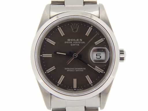 Mens Rolex Stainless Steel Date Gray Slate  15200 (SKU N144033NMT)
