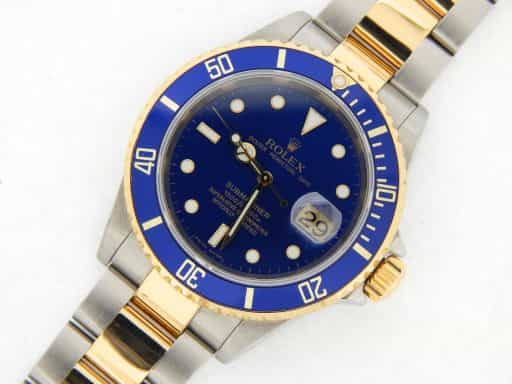 Mens Rolex Two-Tone 18K/SS Submariner Blue  16613T (SKU Z433029NNMT)