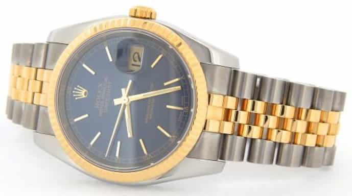 Mens Rolex Two-Tone 18K/SS Datejust Blue 116233 (SKU F493178GNBCMT)