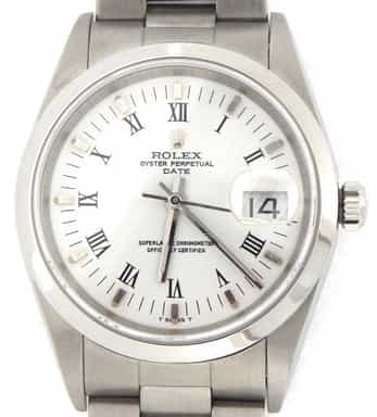 Mens Rolex Stainless Steel Date White Roman 15200 (SKU F238919MT)