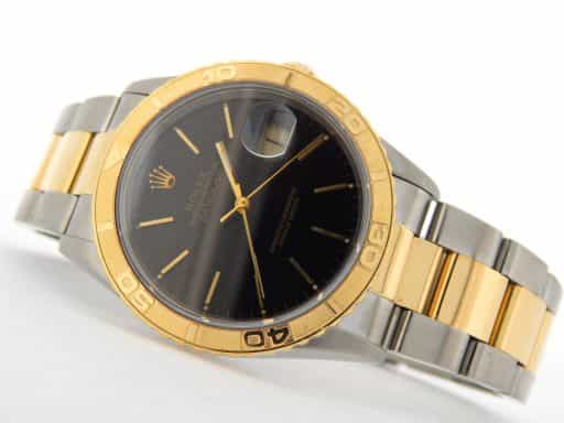 Mens Rolex Two-Tone 18K/SS Datejust Turn-O-Graph Black  16263 (SKU U782383MT)