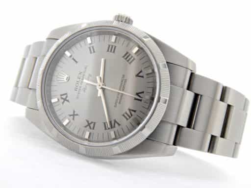 Mens Rolex Stainless Steel Air-King Silver Gray Roman 114210 (SKU M598690MT)