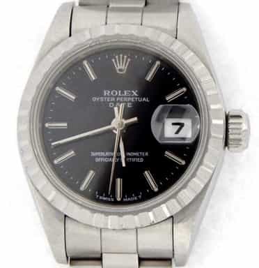 Ladies Rolex Stainless Steel Date Black  69240 (SKU W6822010MT)