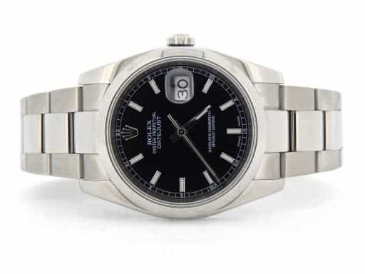 Mens Rolex Stainless Steel Datejust Black  116200 (SKU D588198MT)