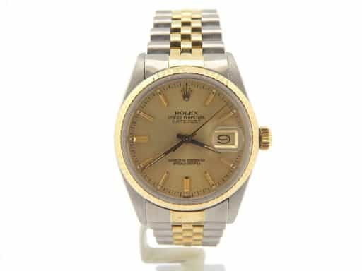 Mens Rolex Two-Tone Datejust Champagne  16013 (SKU 6493958BCMT)