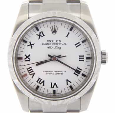 Mens Rolex Stainless Steel Air-King White Roman 114210 (SKU M277494NMT)