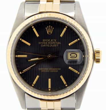 Mens Rolex Two-Tone Datejust Black  16013 (SKU 5510798NJUBMT)
