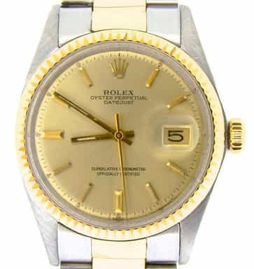 Mens Rolex Two-Tone Yellow Gold/ Stainless Steel Datejust Champagne  1601 (SKU 3475861NBCMT)