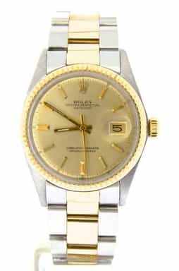 Mens Rolex Two-Tone Yellow Gold/ Stainless Steel Datejust Champagne  1601 (SKU 3475861NBCMT)