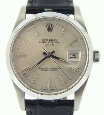 Mens Rolex Stainless Steel Date Silver  15000 (SKU 7327722NBLKMT)