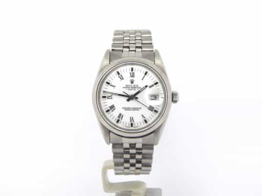 Mens Rolex Stainless Steel Date White Roman 15000 (SKU 9204150MT)