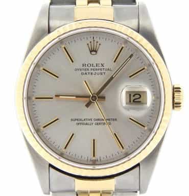 Mens Rolex Two-Tone 14K/SS Datejust Silver  16013 (SKU 6770544MT)