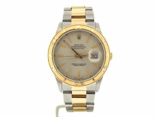Mens Rolex Two-Tone 18K/SS Datejust Turn-O-Graph Silver  16263 (SKU E563558MT)