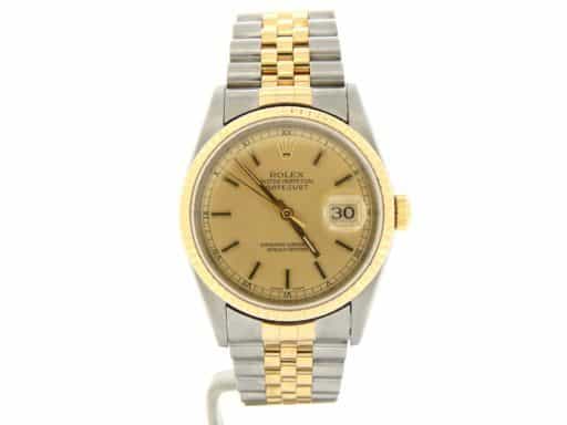 Mens Rolex Two-Tone 18K/SS Datejust Champagne  16233 (SKU P988429MDMT)