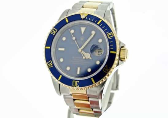 Mens Rolex Two-Tone 18K/SS Submariner Blue  16613 (SKU S459543BCMT)
