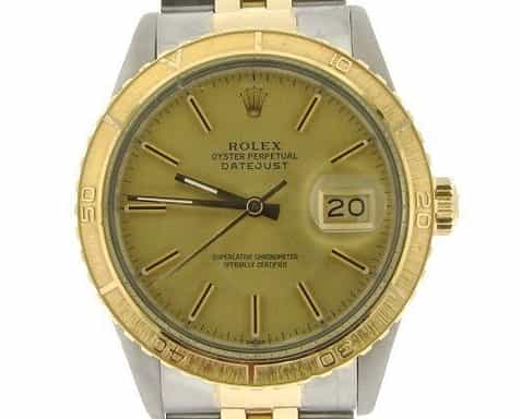Mens Rolex Two-Tone Datejust Turn-O-Graph Champagne  16253 (SKU 8630711NBMT)