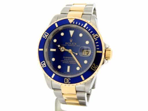 Mens Rolex Two-Tone 18K/SS Submariner Blue  16613 (SKU K468759MT)