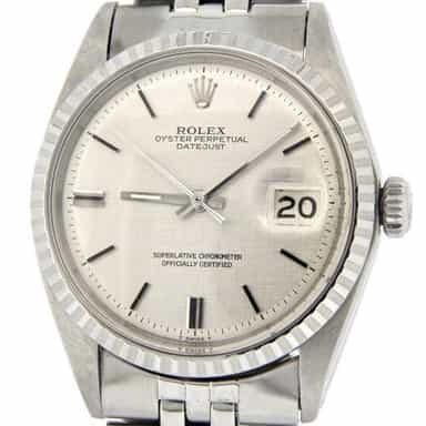 Mens Rolex Stainless Steel Datejust Silver Linen  1603 (SKU 3035488MT)