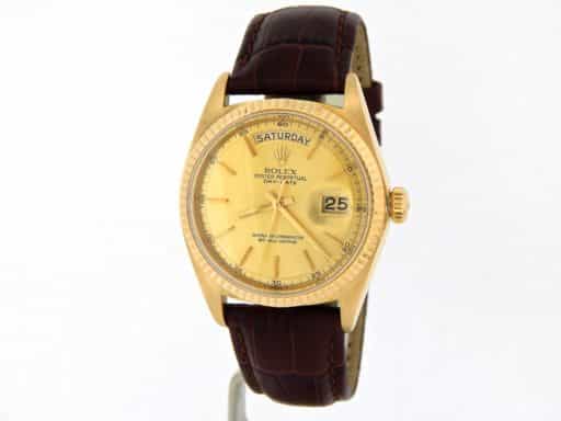 Mens Rolex 18K Gold Day-Date Watch with Gold Champagne Dial 1803 (SKU 3183644MT)