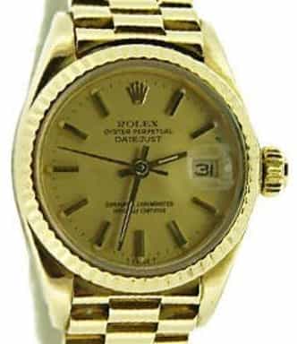 Ladies Rolex 18K Yellow Gold Datejust President Champagne  6917 (SKU 7231144MT)