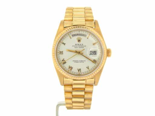 Mens Rolex 18K Gold Day-Date President White Roman 18038 (SKU 5754505MT)