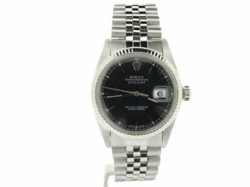 Mens Rolex Stainless Steel Datejust Black 16014 (SKU B635606NMT)