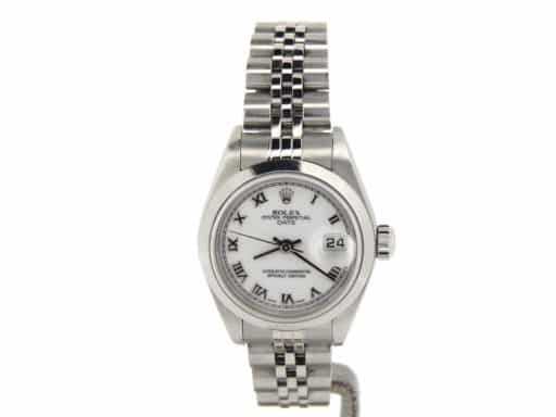 Ladies Rolex Stainless Steel Date White Roman 79160 (SKU P743013NMT)