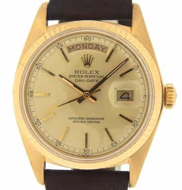 Mens Rolex 18K Gold Day-Date Watch Gold Champagne Dial 1803 (SKU 3543578MT)