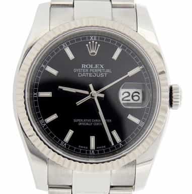 Mens Rolex Stainless Steel Datejust Black  116234 (SKU D947753MT)