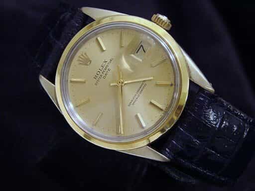 Mens Rolex 14K Gold Shell Date Champagne 1550 (SKU 6098272BMT)