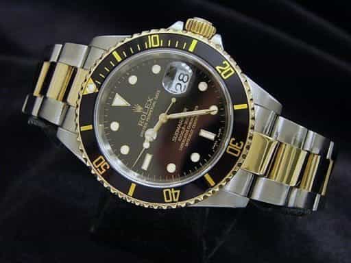 Mens Rolex Two-Tone 18K/SS Submariner Black  16613 (SKU P740192MT)