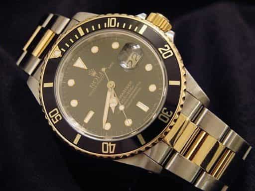 Mens Rolex Two-Tone 18K/SS Submariner Black 16803 (SKU R247153MT)