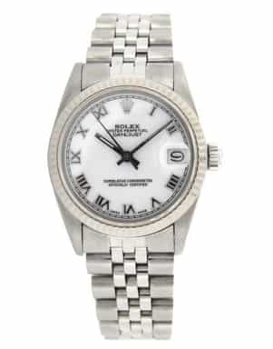 Mid Size Rolex Stainless Steel Datejust White Roman 68274 (SKU 8250906MT)