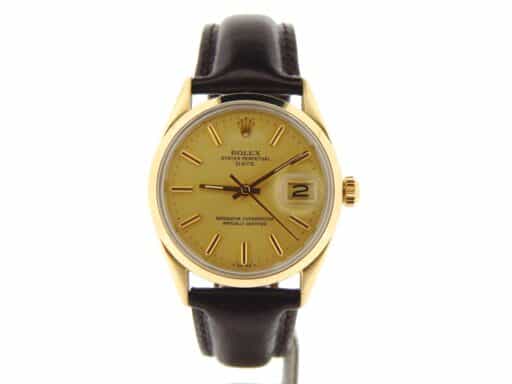 Mens Rolex 14K Gold Shell Date Champagne 1550 (SKU 5997466NBMT)